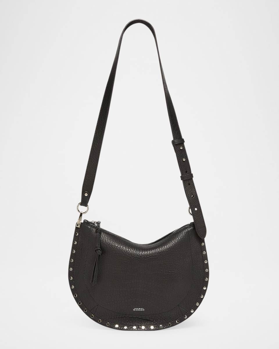 Oskan Studded Leather Crescent Shoulder Bag